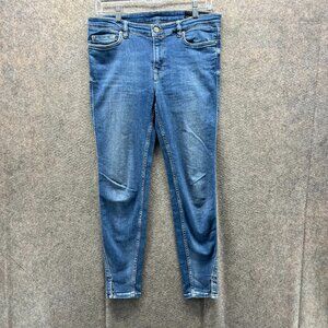 All Saints Jeans Womens 29 Light Blue Denim Mast Twisted Skinny Fit Cotton